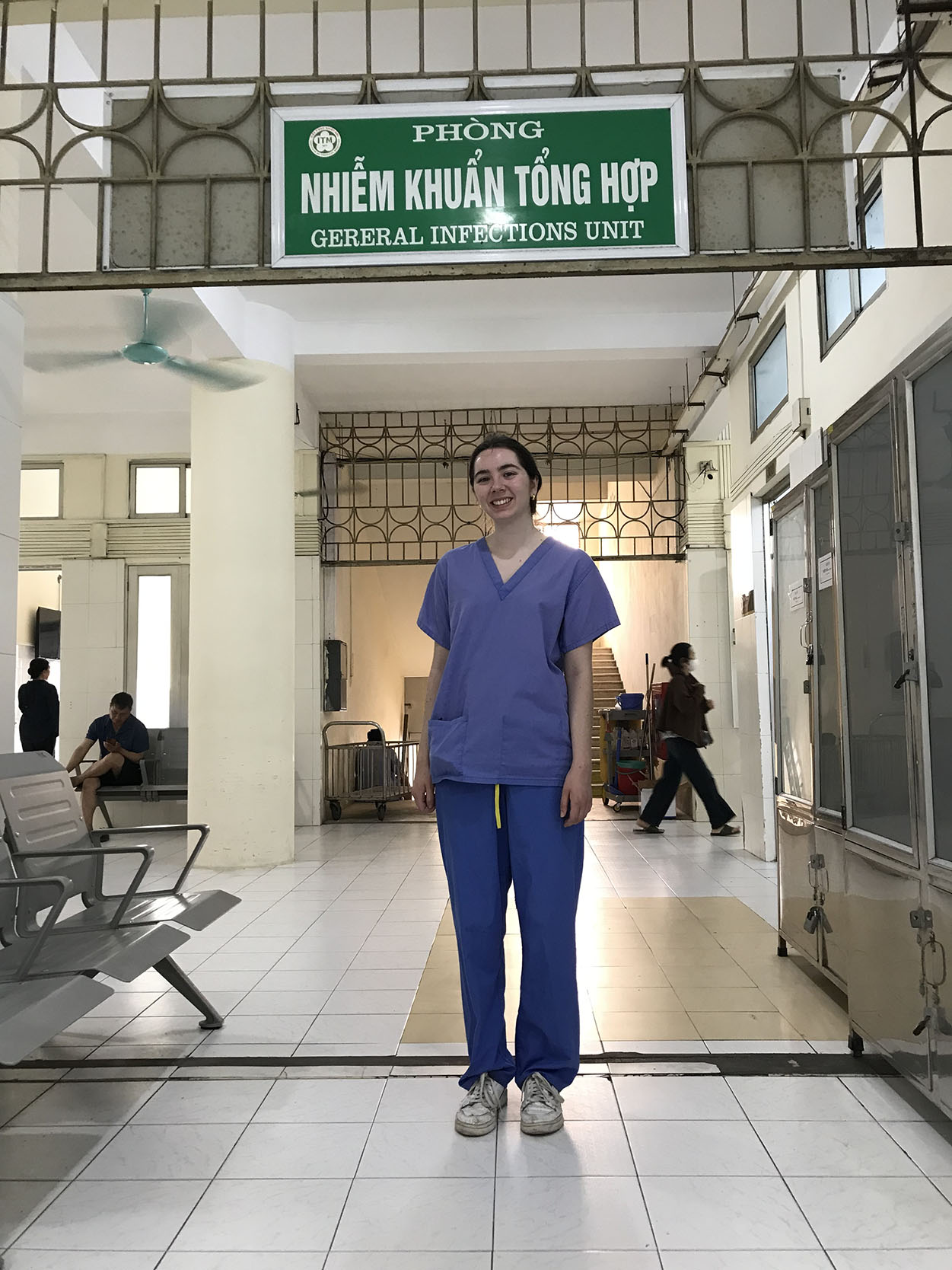Antonia-Olivia Roberts at the General Infections Unit at Bach Mai Hospital in Hanoi, Vietnam