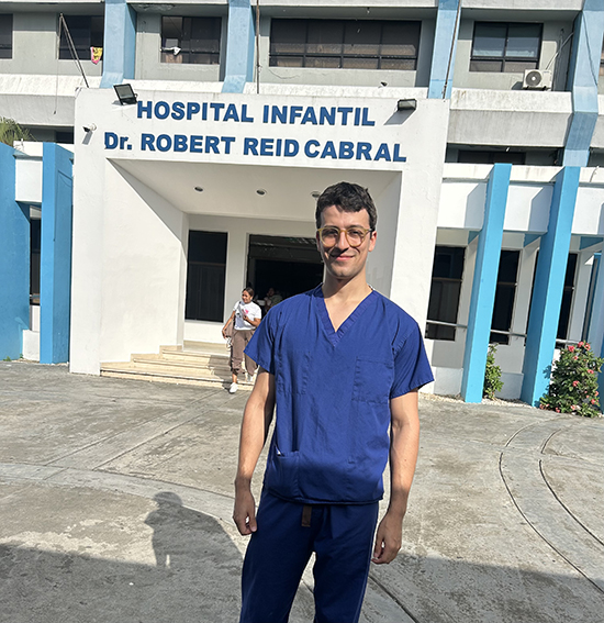 Lucas Heeringa outside Hospital Infantil Dr Robert Reid Cabral in the Dominican Republic.