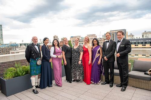 A group photo of the winners on the terrace 