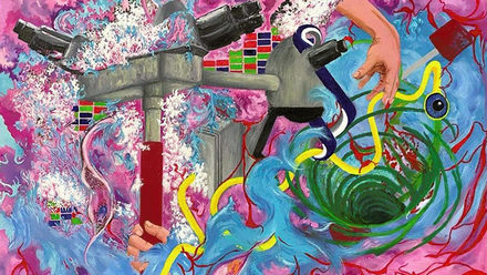 An oil painting that explores the theme of pathology and patients